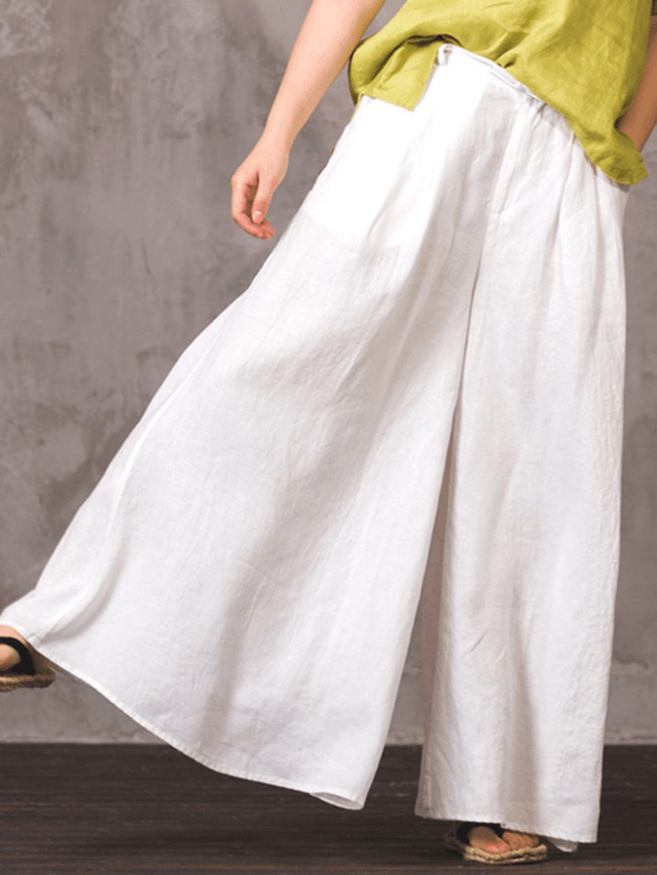 100% Cotton Woman Loose Fit Floor Length Pants