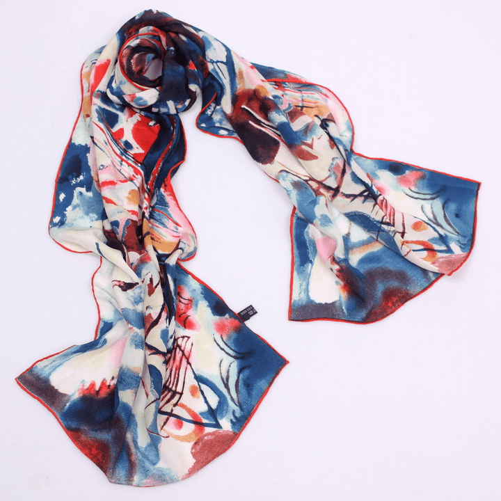 Silk Oil Painting Scarf Female Silk