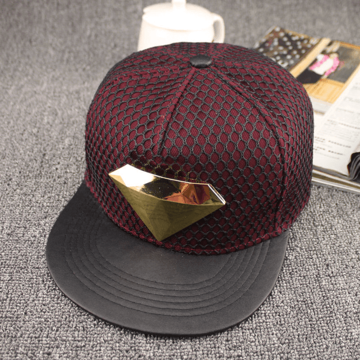 European and American Diamond New Mesh Flat Brim Hat