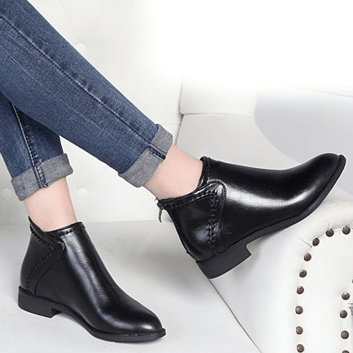 Women Casual Comfy Zipper Ankle Boots