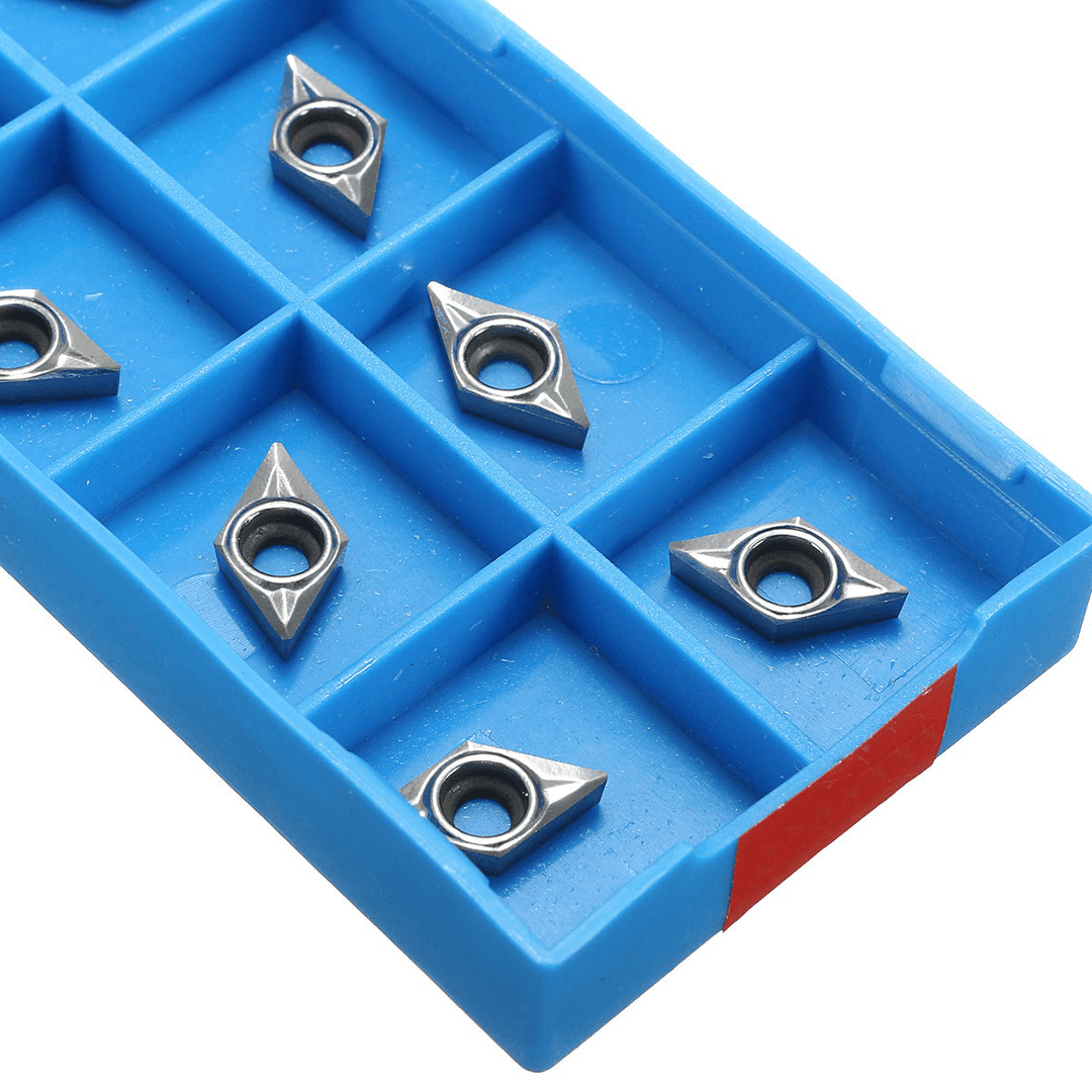 Drillpro 10Pcs DCGT0702-AK H01 / DCGT21.51-AK H01 Inserts Used for Aluminum Turning Tool Holder Cutter