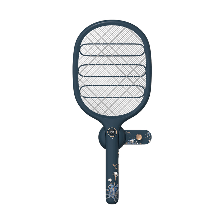 LIBERFEEL 2-In-1 Electric Fly Mosquito Swatter 1800Mah Usb/Magnetic Rechargeable 3-Layer Safety Mesh Bug Zapper Racket LED Night Light Camping Travel - MRSLM