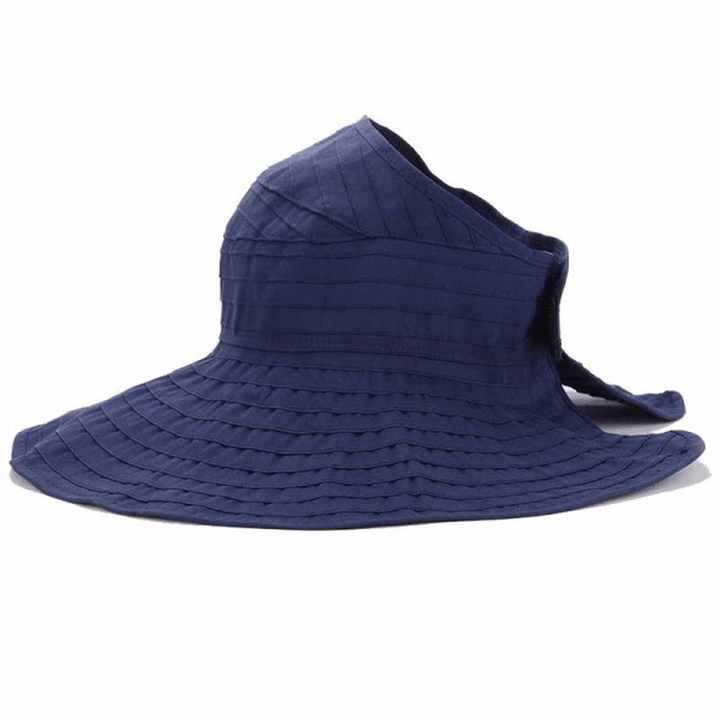 Women Foldable Sun Protective Beach Hat Summer Outdoor Gardening Anti-Uv Wide Brim Visor Cap