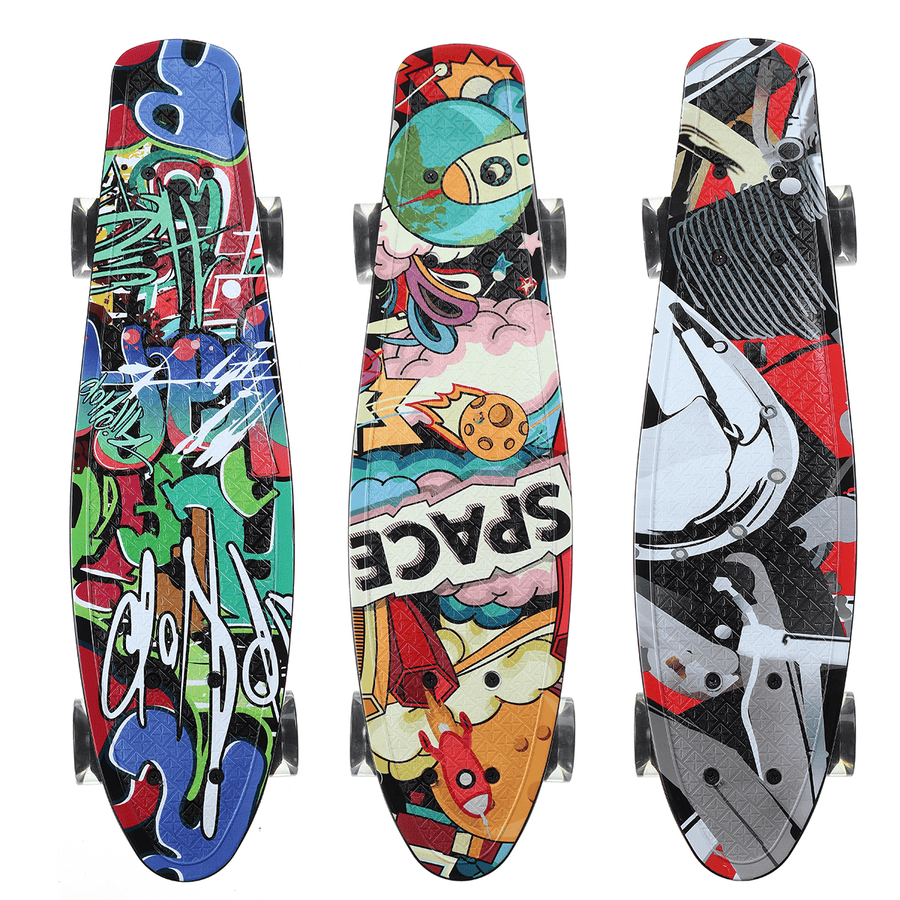 22 Inch Skateboard 4 Flashing Wheels Teenager Adult Figure Skating Street Outdoor Sports Skating Board - MRSLM