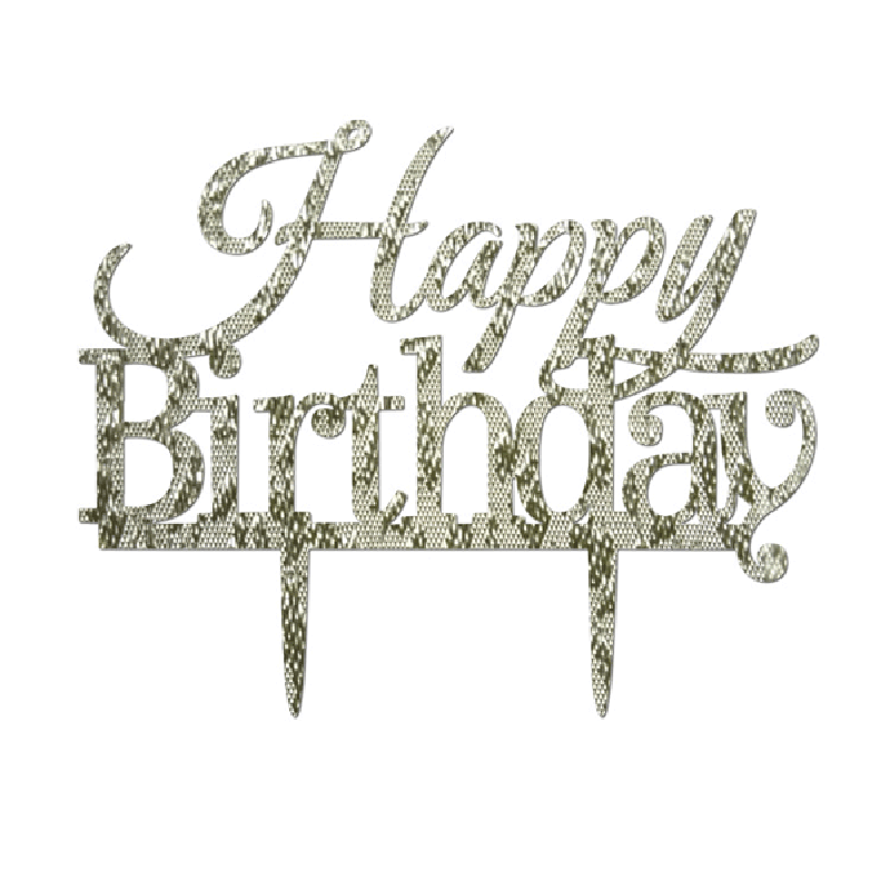 Honana CF-CT03 Happy Birthday Acrylic Cake Topper Golden Shining Party Cake Decoration - MRSLM