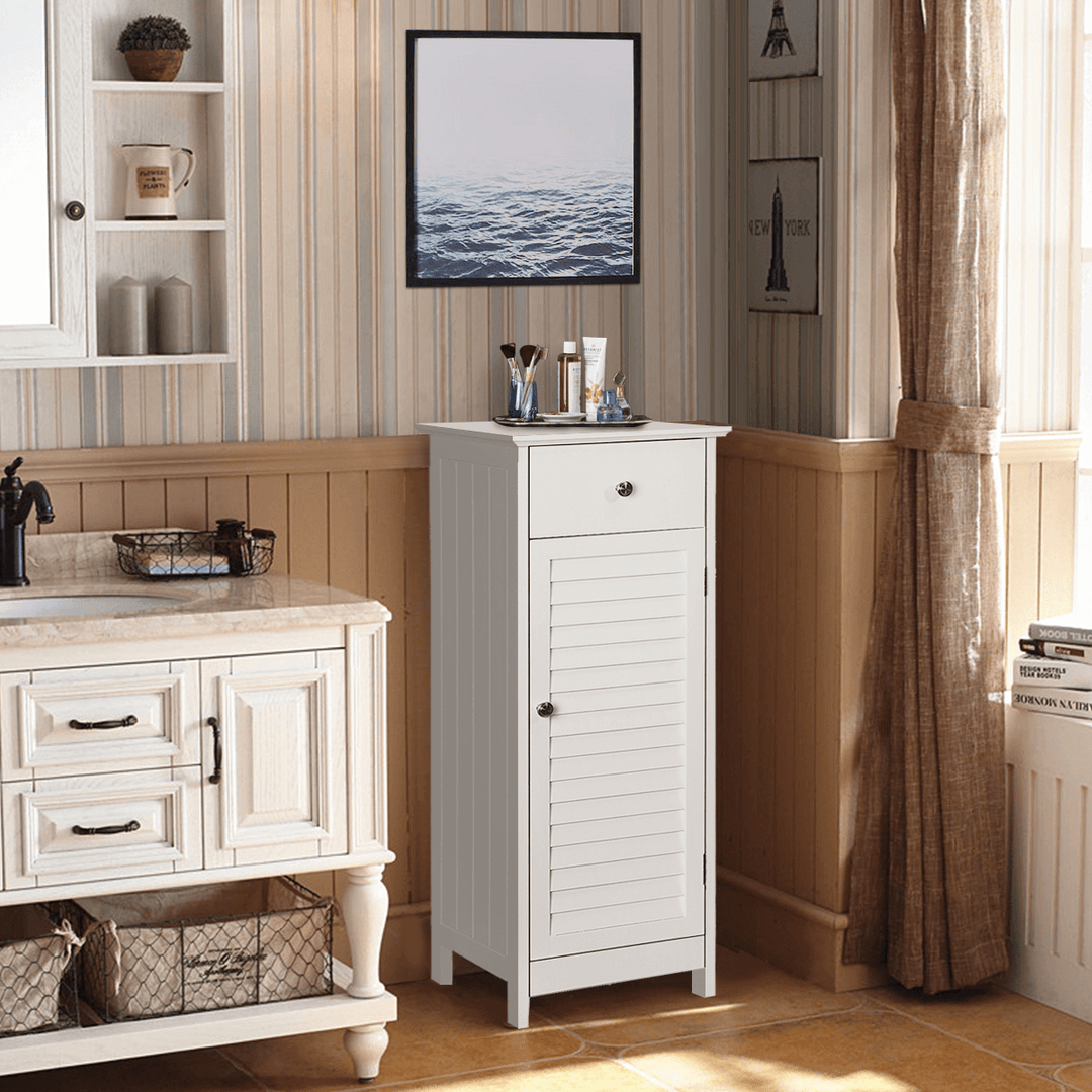 Kingso Wooden Bathroom Floor Cabinet Free Standing Storage Cabinet with Doortall Bathroom Cabinet Storage and Organizer