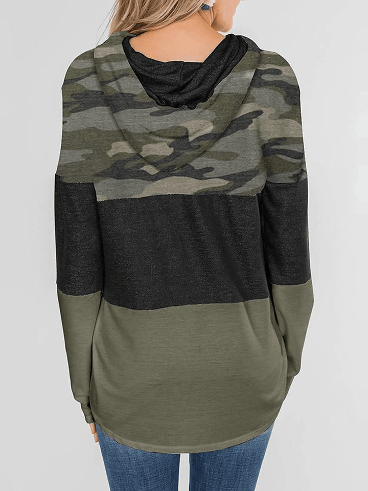 Long Sleeve Hooded Casual Print Sweatshirt