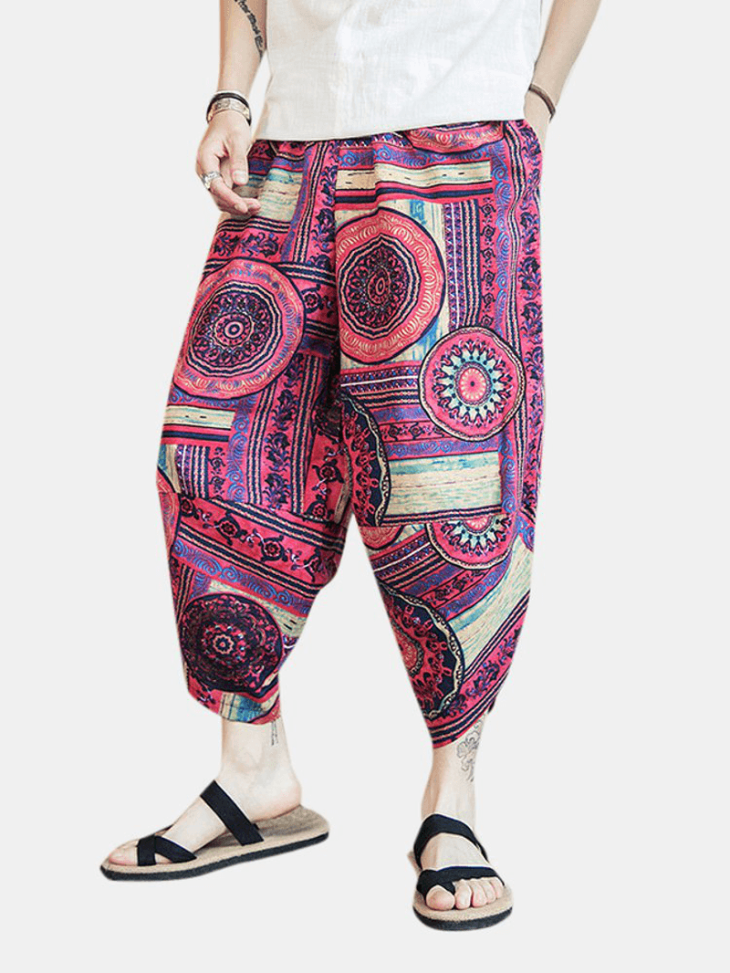 Ethnic Style Printing Baggy Harem Pants