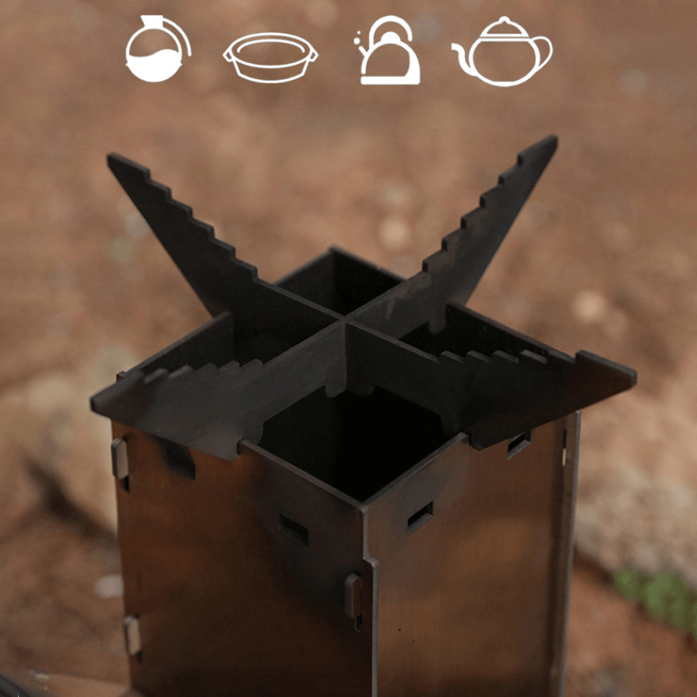 Ipree¬Æ Stainless Steel Wood Stove Lightweight Folding Cooking Rocket Stove Outdoor Camping Picnic