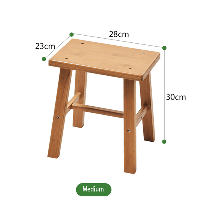 Solid Wood Square Stool Small Children Chair Square Bamboo Stool for Home Living Room Bedroom - MRSLM