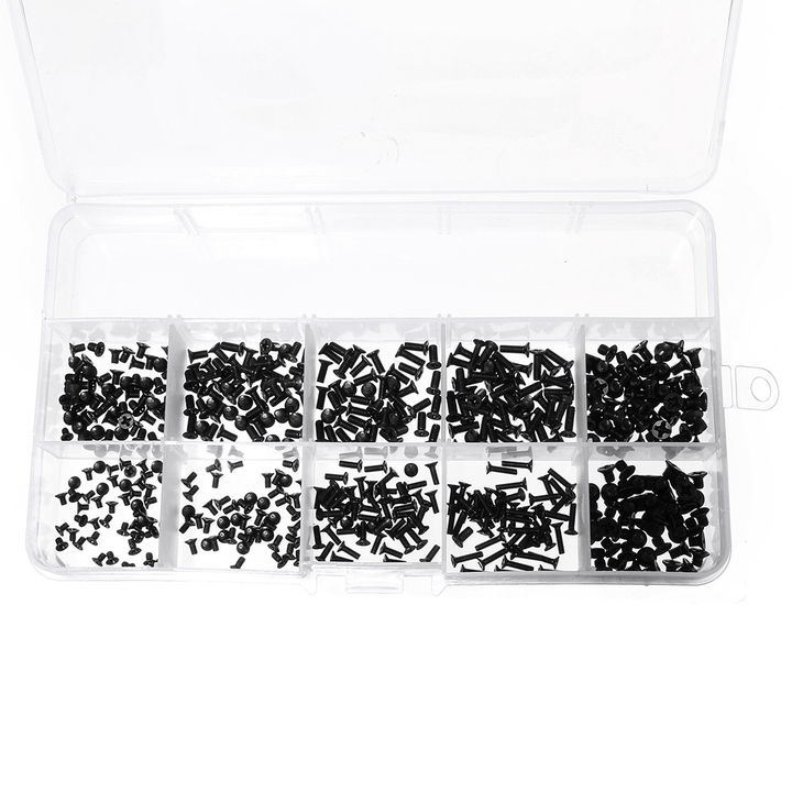 500Pcs Universal Laptop Notebook Computer Flat Head Screw Assortment Kit with Screwdriver