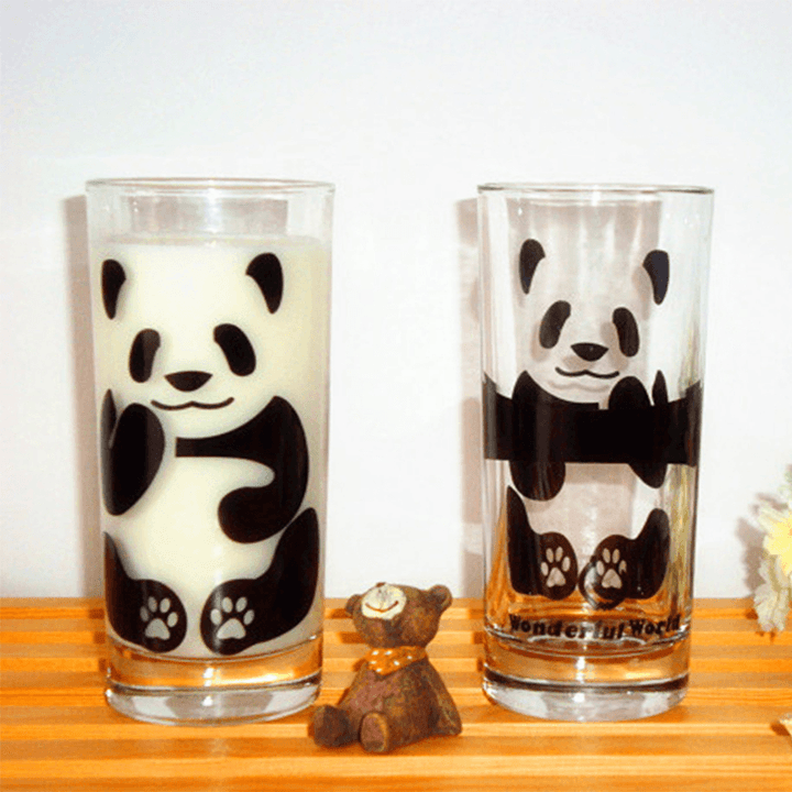 290ML Cute Panda Pattern Glass Milk Cup Coffee Cup