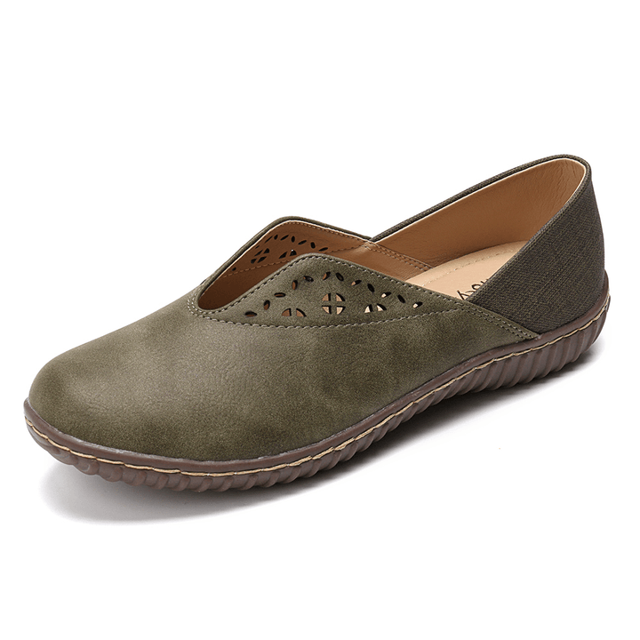 Women Stitcing Slip Resistant Casual Slip on Flats - MRSLM