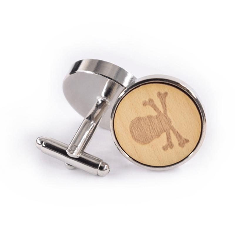 Mens round Business Pattern Printing French Shirt Cufflinks - MRSLM