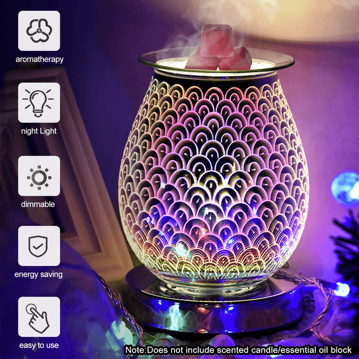 3D Glass Electric Aromatherapy Lamp Home Aromatherapy Machine Touch Feather Aroma Lamp