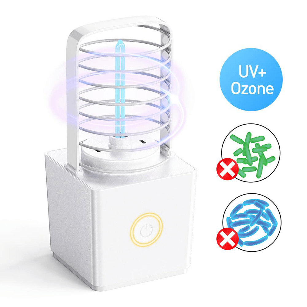 ZW03 Portable UV Ozone Germicidal Lamp Double Sterilization Light Wireless USB Charging 20„é° Area Sterilizer Light Lamp for Car Baby Room Bedroom Kitchen Bathroom