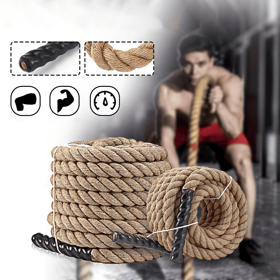 50/40/30Ft 38Mm Heavy Battle Rope Climbing Strength Training Undulation Exercise Tools - MRSLM