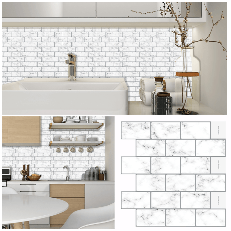 30.5X30.5Cm Sticker Kitchen Wall Decal Removable PU Epoxy Faux Brick Waterproof Wall Sticker for Home Kitchen Decor