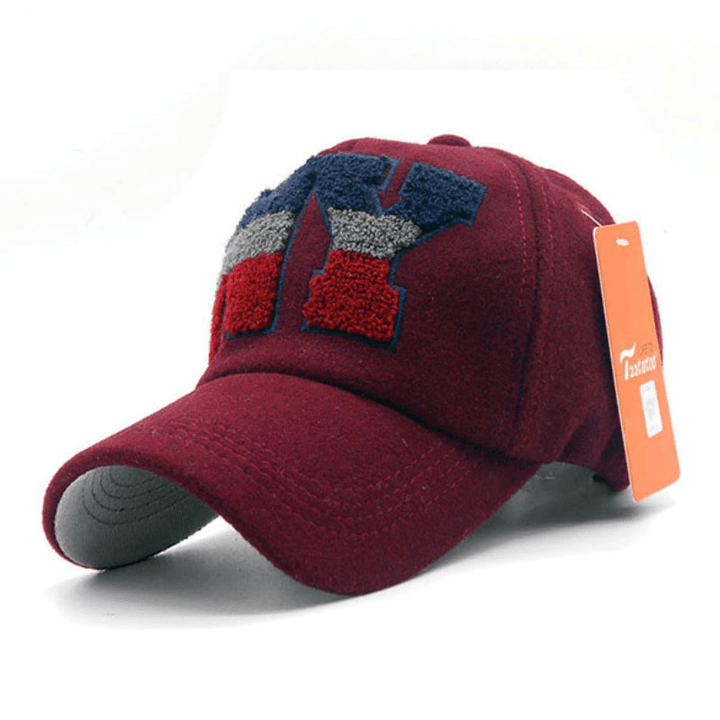 Male Students All-Match Autumn and Winter Woolen Baseball Cap