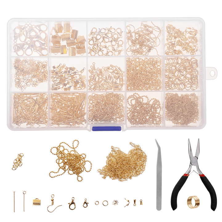 870Pcs Gold/Silver/Bronze Repair Metal Tools DIY Craft Supplies Jewelry Making