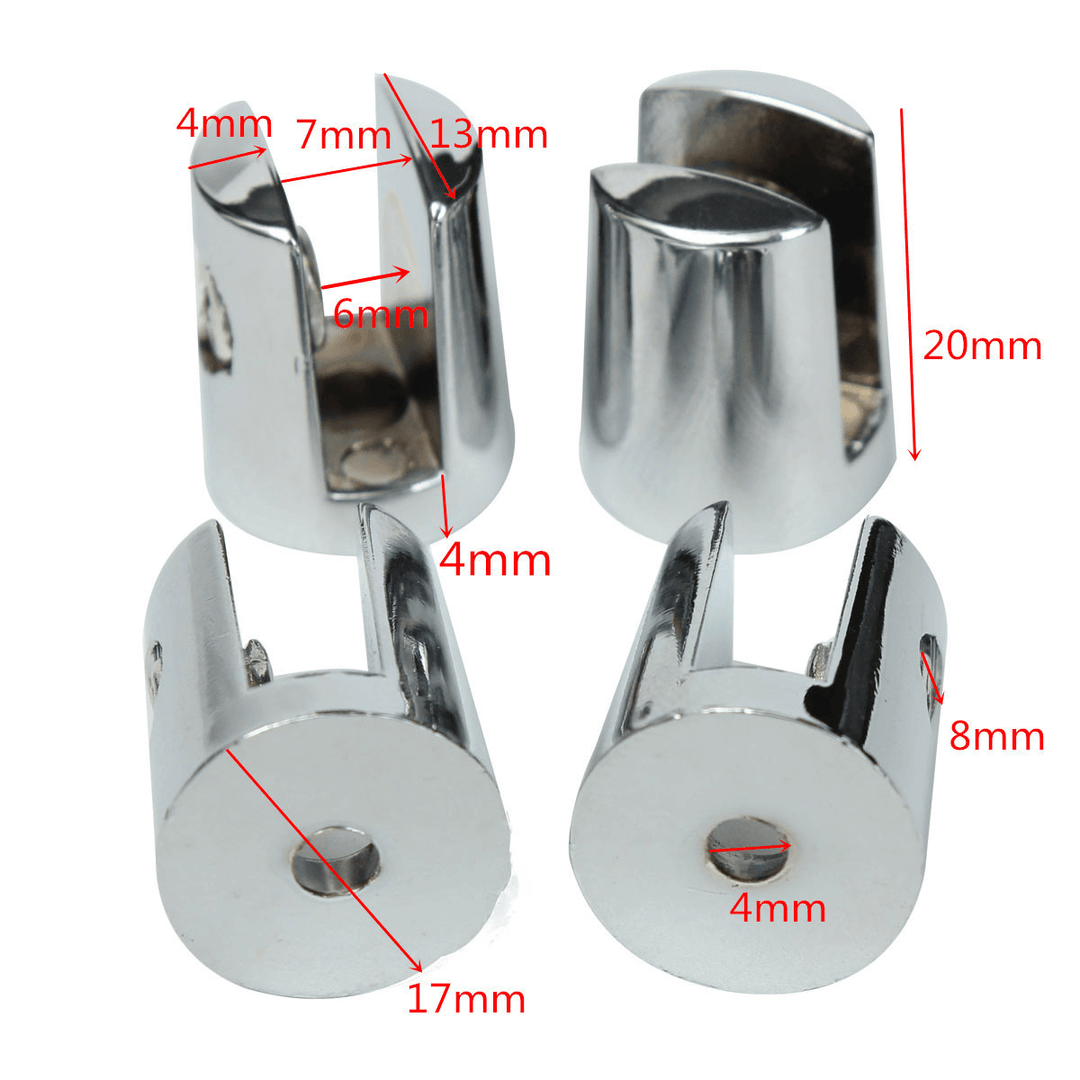 4Pcs Zinc Alloy round Shelves Support Brackets Clamps 4-6Mm Glass Wooden