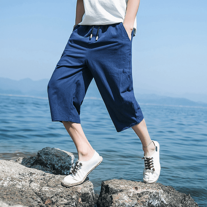 Mens Pants Youth Loose Large Size Casual Pants Sports Shorts