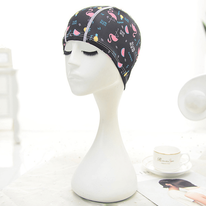 Women Cotton High Elasticity Swimming Cap Turban Hat