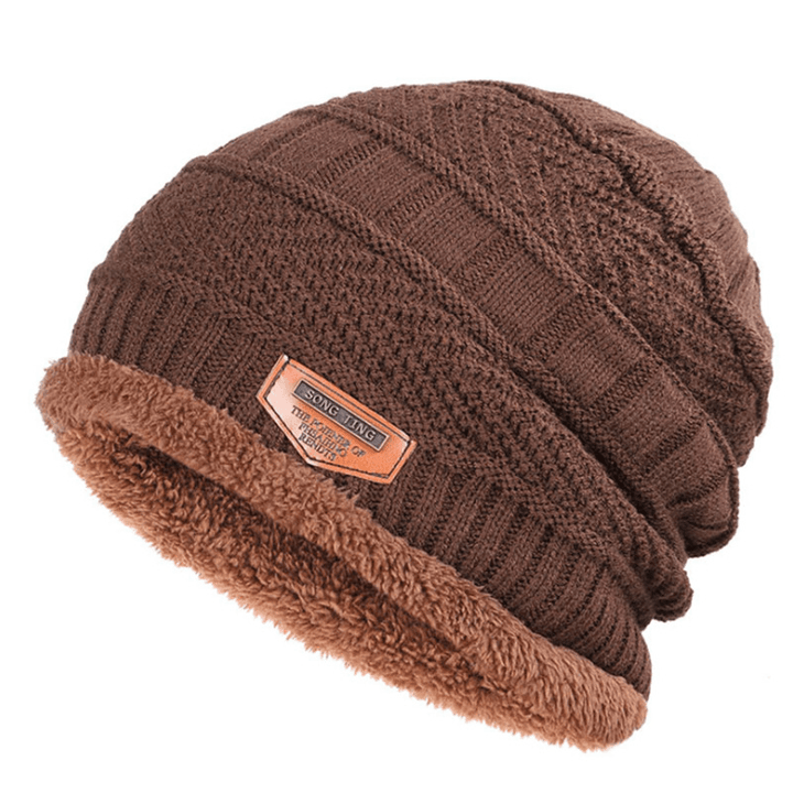 Men'S plus Fleece Knitted Hat Ladies