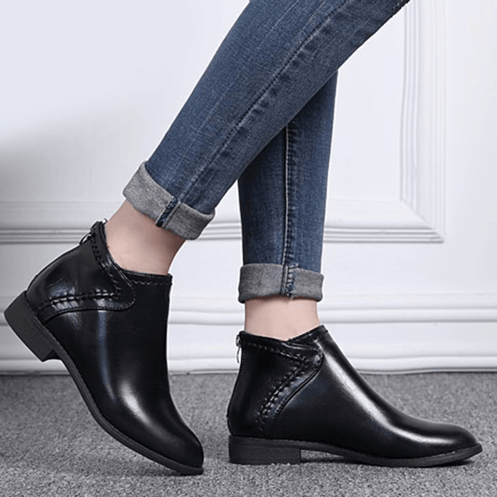 Women Casual Comfy Zipper Ankle Boots