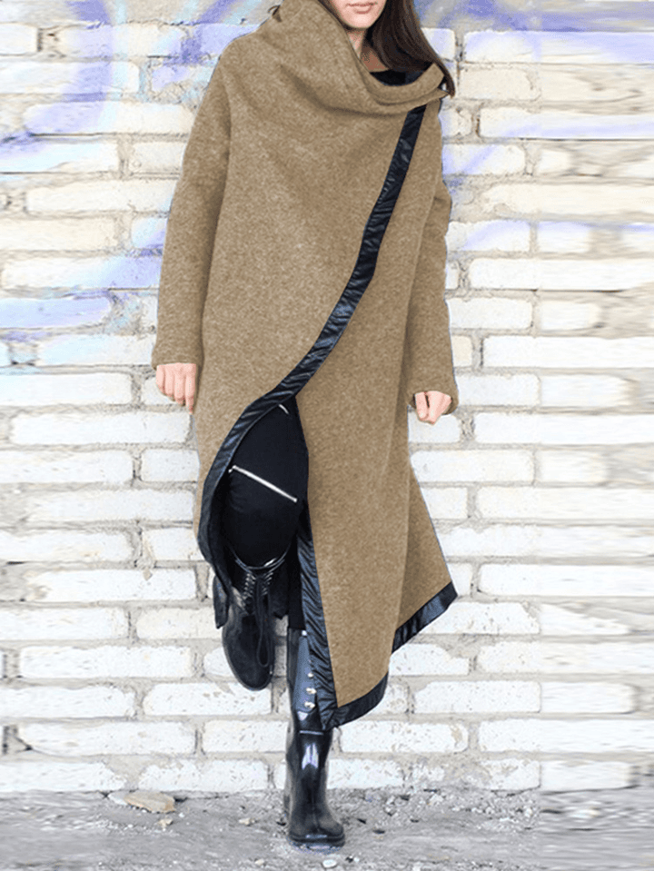 Casual Women Loose Stand Collar Long Coats - MRSLM