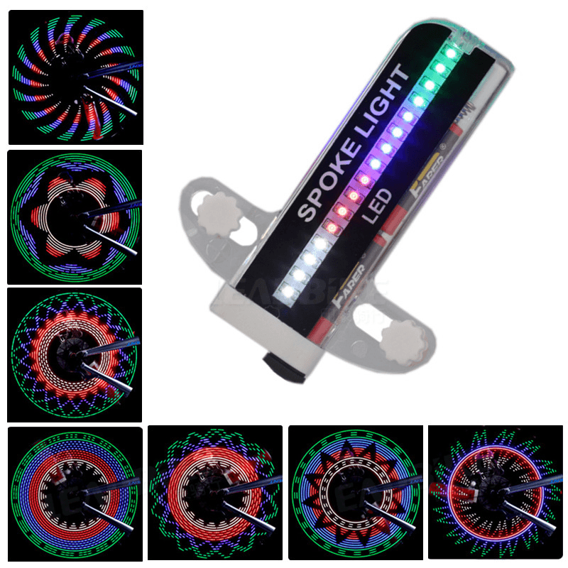 32LED Bicycle Light Bike Spoke Lamp Cycling Bike Tyre Tire Wheel Valve Flash Spoke Warning Light 32 Patterns Bicycle Lights