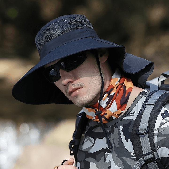 Hat Male Summer Sun Visor Fisherman Hat Outdoor Climbing Sun Hat Neck Guard Sun Hat Anti-Ultraviolet Fishing Hat