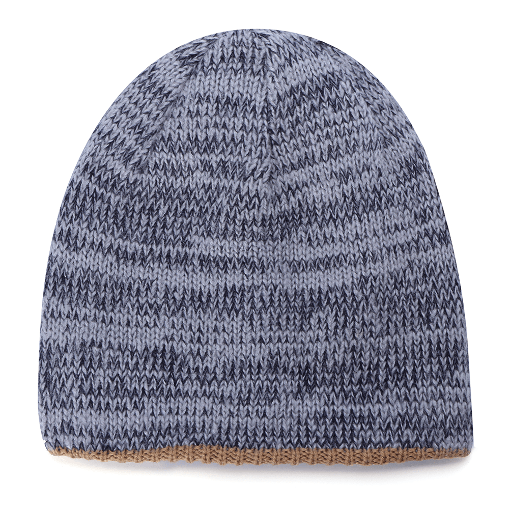 Double-Sided Wearing Double-Layer Knit Hat Beanie Cap