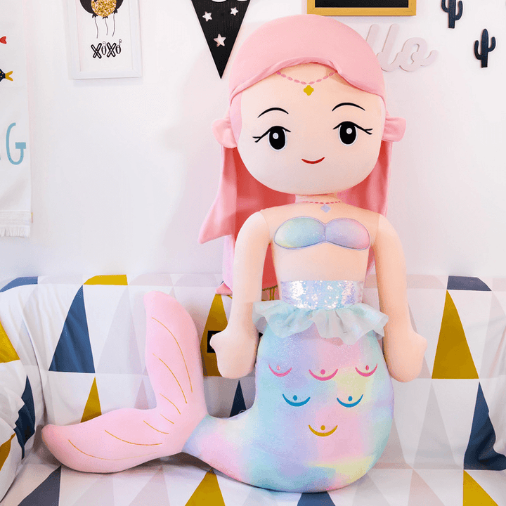 Mermaid Doll Cute Girl Heart Plush Toy Sea Animal Sleep with Comfort Pillow Doll