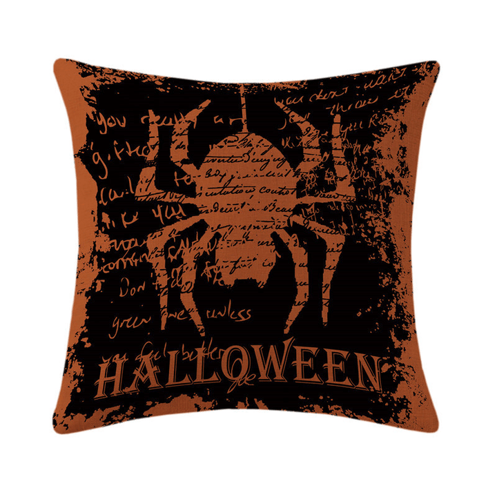 Halloween Terror Witch Pattern Pillowcase Cotton Linen Throw Pillow Cushion Cover Seat Home Decoration Sofa Decor