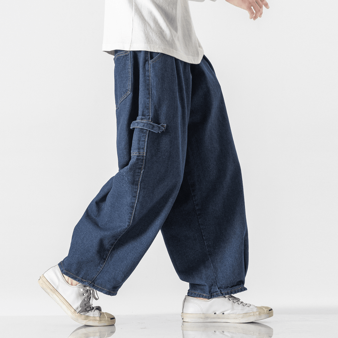 Denim Casual Workwear Wide-Leg Straight-Leg Pants