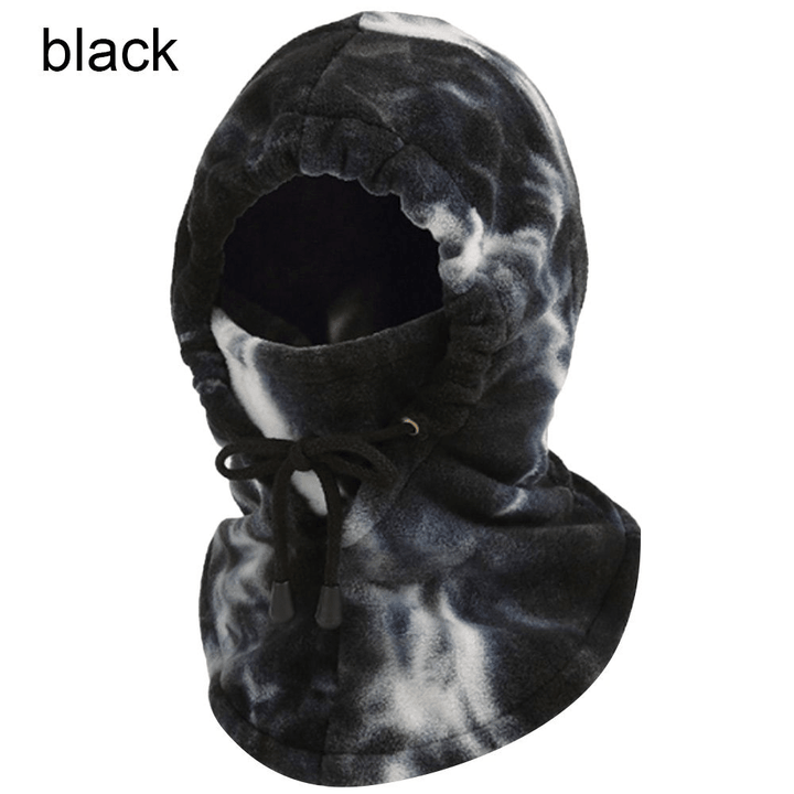 Thermal Hood Polar Fleece Tie-Dye Face Mask Mountain Skiing Fleece Scarf