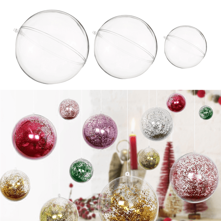 10Pcs 50/70/100/120Mm Christmas Magic Ball Clear Transparent Tree Balls Bauble Christmas Ornament Home Decorations Gift