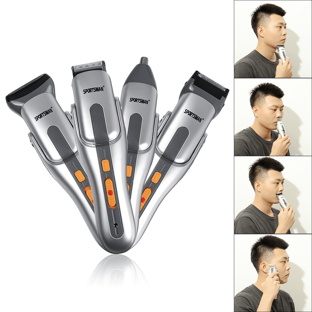 SPORTMAN SM-615 5 in 1 Electric Rechargeable Hair Clipper Multifunctional Hair Clipper Epilator Shaver Nose Trimming for Adult Kids Hair Cutting