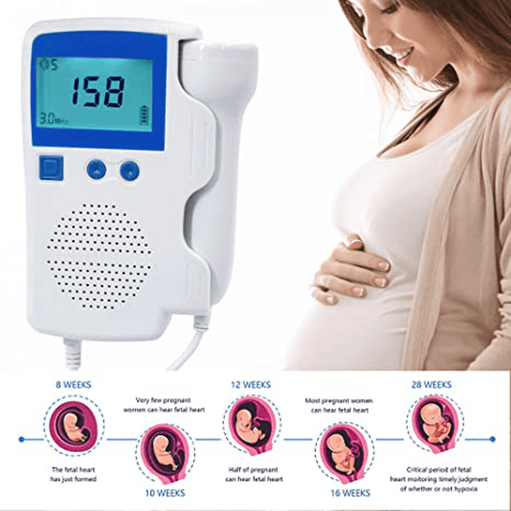 Doppler Fetal Heart Rate Monitor Baby Heartbeat Detector Health Prenatal Probe Intelligent Dynamic Monitoringor for Pregn…ëncy Gifts for First Time Moms