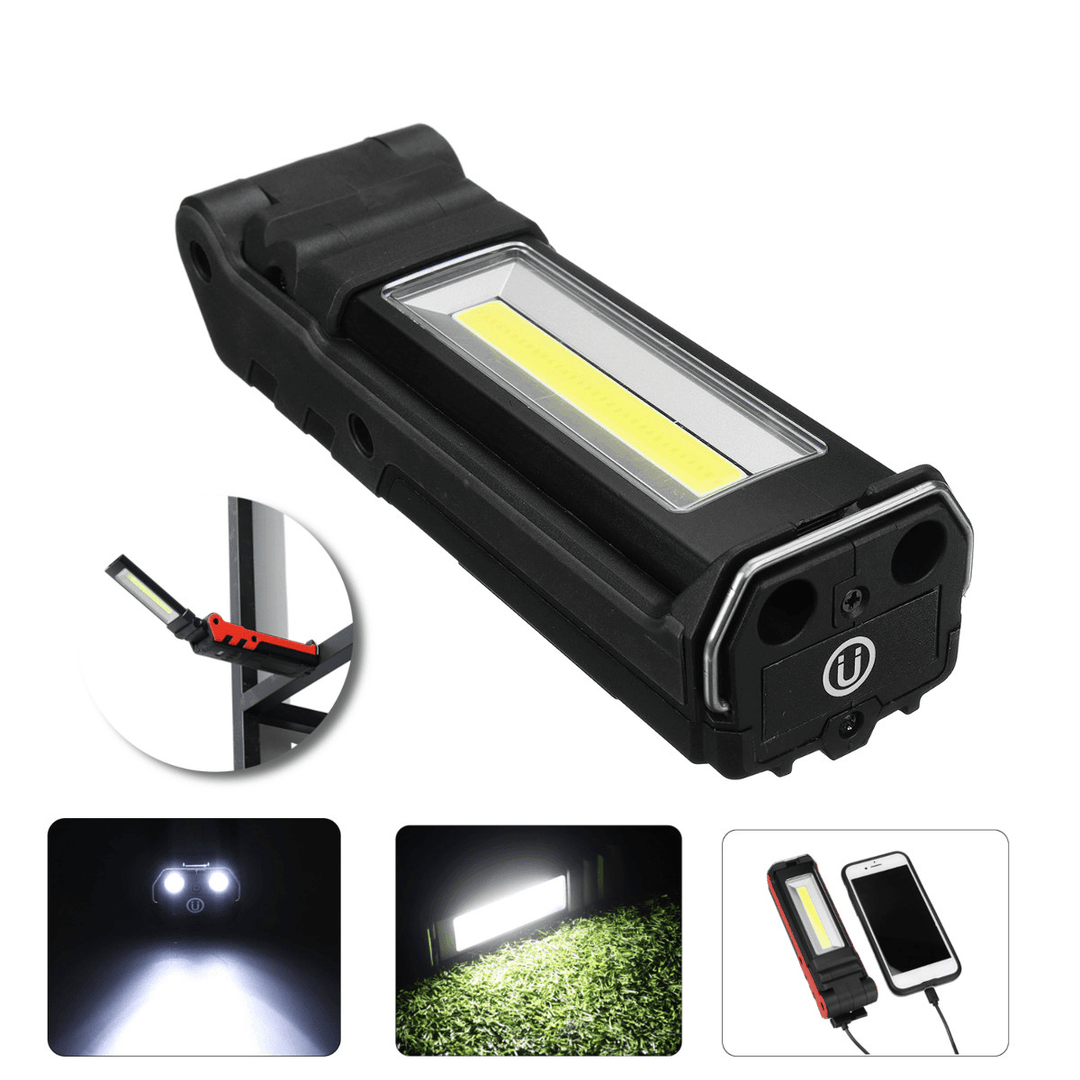 2LED+COB 400LM LED Work Light USB Rechargeable Foldable 270¬∞ Adjustable Flashlight Car Maintenance Light Camping Travel