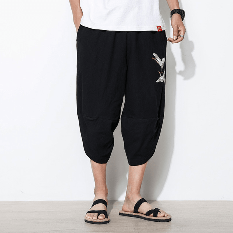 Loose Breathable Cotton Linen Chinese Style Casual Shorts