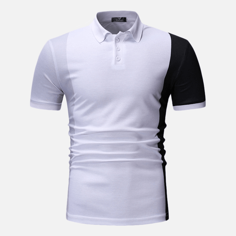 Men Color Block Muscle Fit Golf Shirt