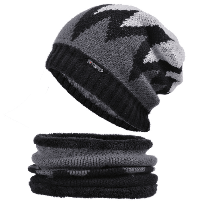 Men'S Winter Flame Knitted Wool Hat Fashion All-Match