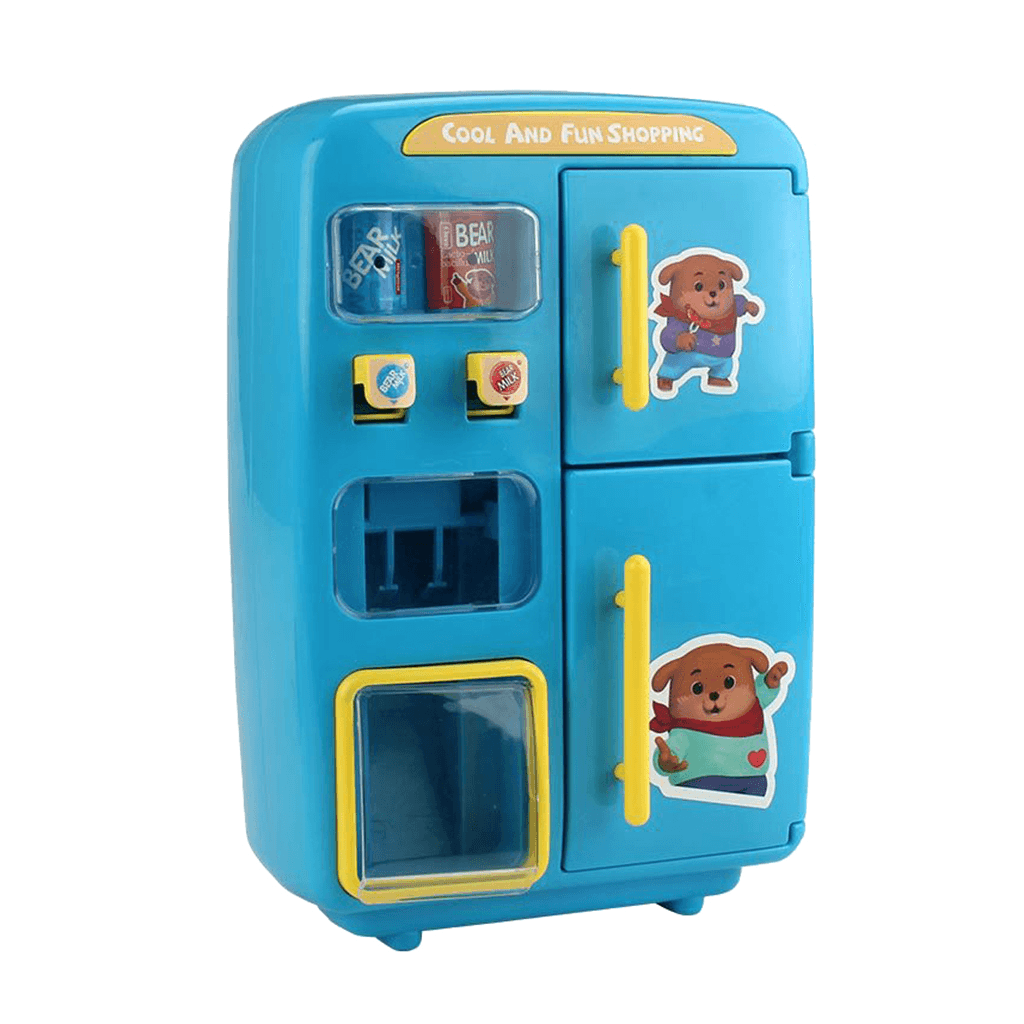 Kitchen Refrigerator Toy Fridge Playset with Play Food Set Pretend for Kids