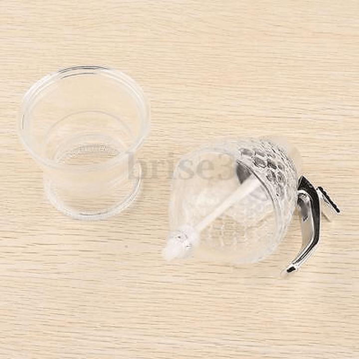 200ML Acrylic Clear Pot Honey Dispenser Container Hive Spice Holder Bee Bottles