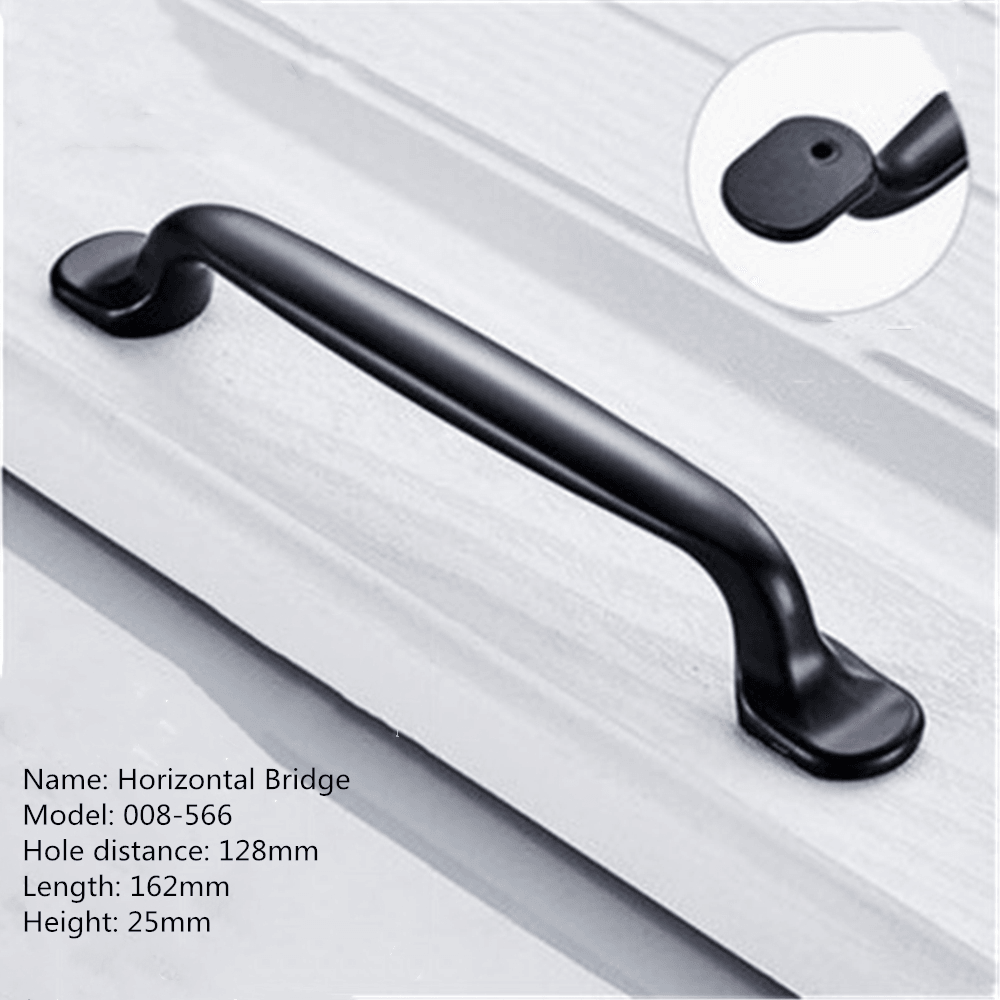 Aluminum Alloy Black Handles for Furniture Cabinet Knobs and Handles Kitchen Handles Drawer Knobs Cabinet Pulls Cupboard Handles Knobs - MRSLM