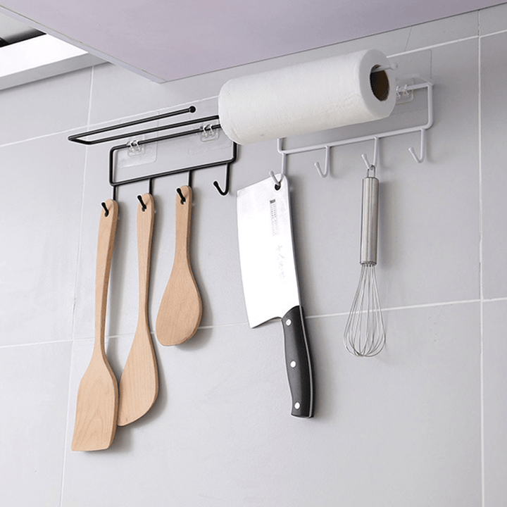 Tissue Storage Holder Towel Rack Hook Holder Kitchen Bathroom Shelf Hanging