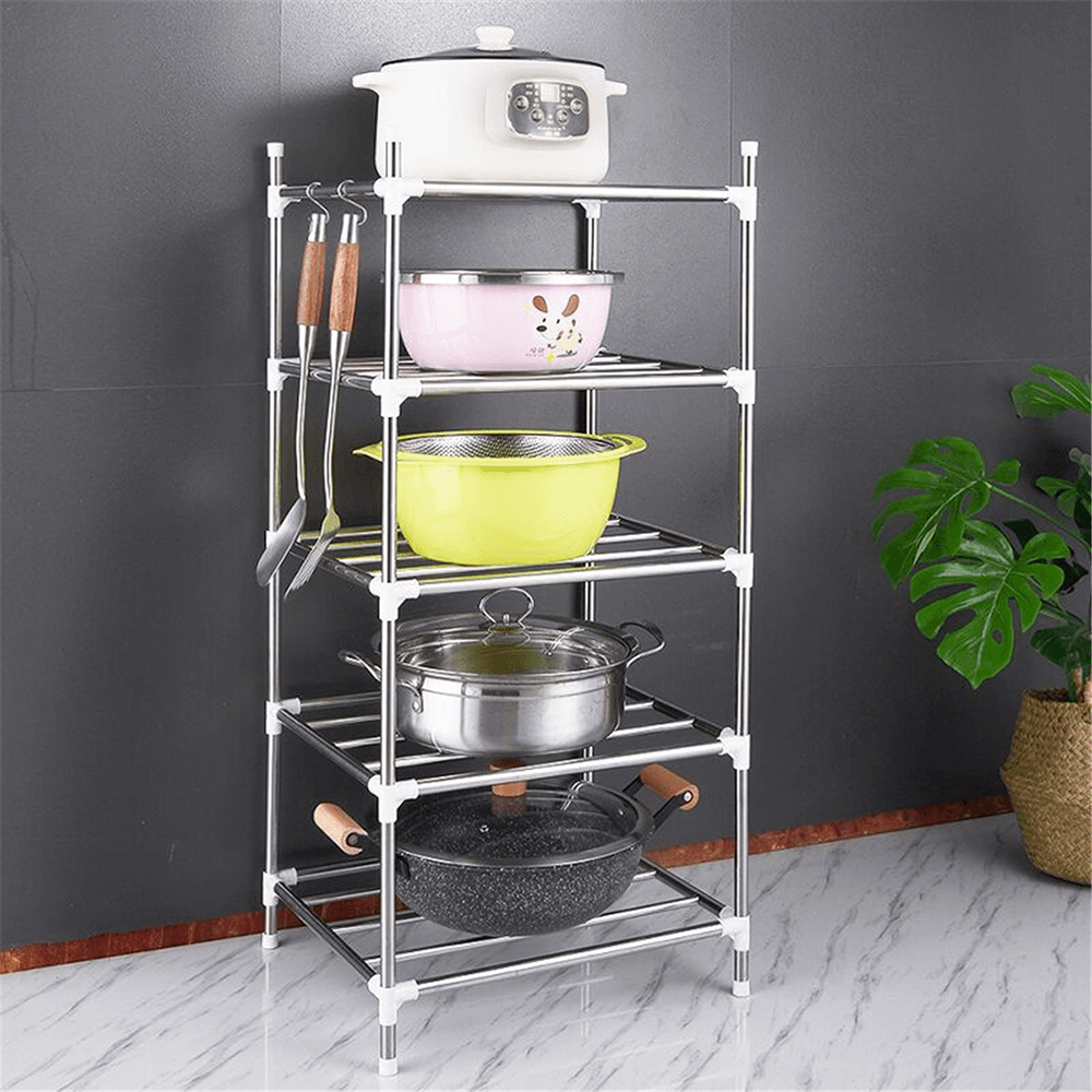 201 Stainless Steel 5 Layers Landing Storage Rack for Home Kitchen Shelf Arrangement Tool