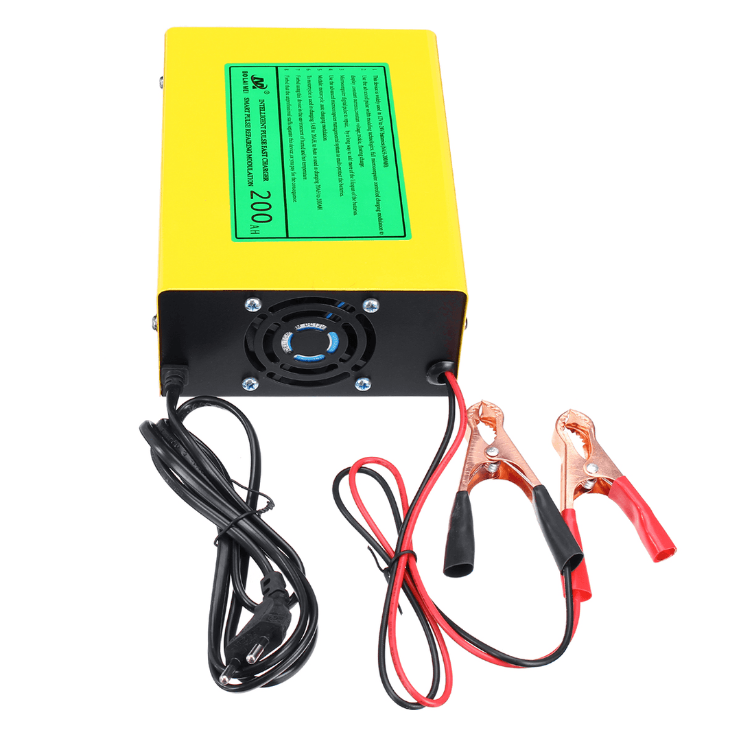 12V/24V 15A Auto Lead Acid Battery Charger Intelligent Pulse Repair LCD for Car Motorcycle